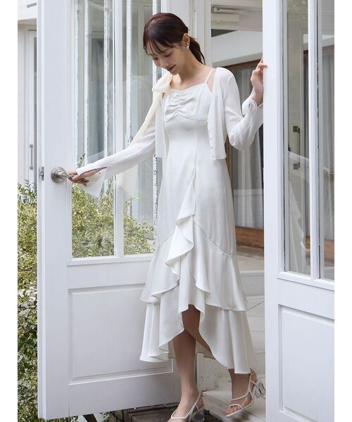 dazzlin（ダズリン）の「2WAYリボンキャミワンピース（ワンピース・レディース・アイボリー/チャコールグレー/ピンク/その他1・SMALL/MEDIUM）」の10枚目の写真