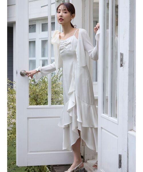 dazzlin（ダズリン）の「2WAYリボンキャミワンピース（ワンピース・レディース・アイボリー/チャコールグレー/ピンク/その他1・SMALL/MEDIUM）」の11枚目の写真