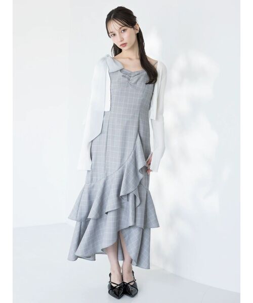 dazzlin（ダズリン）の「2WAYリボンキャミワンピース（ワンピース・レディース・アイボリー/チャコールグレー/ピンク/その他1・SMALL/MEDIUM）」の14枚目の写真