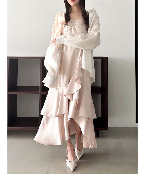 dazzlin（ダズリン）の「2WAYリボンキャミワンピース（ワンピース・レディース・アイボリー/チャコールグレー/ピンク/その他1・SMALL/MEDIUM）」の5枚目の写真