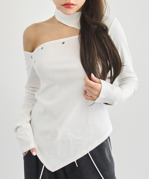 ハトメポイント カットアウト トップス（Tシャツ/カットソー）｜ANAP