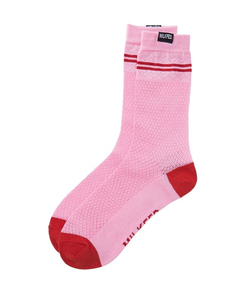 MILKFED.(ミルクフェド)の「MESH LINE SOCKS(ソックス/靴下・レディース・ピンク/ブラック/ホワイト・ONE SIZE)」の6枚目の写真