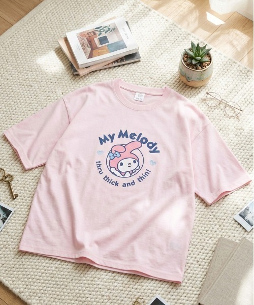 sanrio(サンリオ)の「【SANRIO/サンリオ】キャラクタープリント 7分袖WIDEシルエットTシャツ(Hello Kitty/My Melody/Cinnamoroll/Kuromi)(Tシャツ/カットソー・レディース・ライトピンク/ラベンダー/オートミール/ミント・MEDIUM/LARGE)」の4枚目の写真