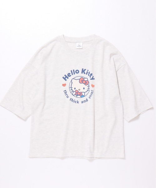 sanrio(サンリオ)の「【SANRIO/サンリオ】キャラクタープリント 7分袖WIDEシルエットTシャツ(Hello Kitty/My Melody/Cinnamoroll/Kuromi)(Tシャツ/カットソー・レディース・ライトピンク/ラベンダー/オートミール/ミント・MEDIUM/LARGE)」の5枚目の写真