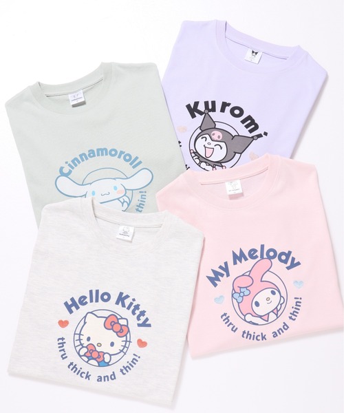 sanrio(サンリオ)の「【SANRIO/サンリオ】キャラクタープリント 7分袖WIDEシルエットTシャツ(Hello Kitty/My Melody/Cinnamoroll/Kuromi)(Tシャツ/カットソー・レディース・ライトピンク/ラベンダー/オートミール/ミント・MEDIUM/LARGE)」の8枚目の写真