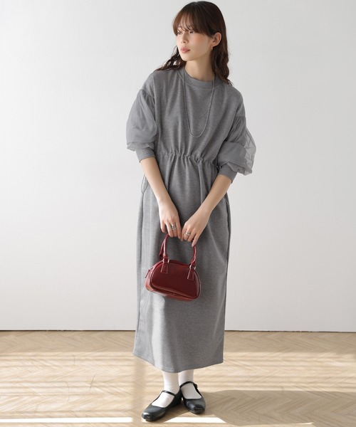 AMELY(エミリー)の「チュールスリーブワンピース(ワンピース・レディース・グレー/ブラック/ベージュ・フリー)」の10枚目の写真