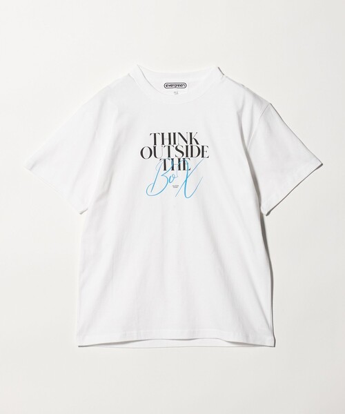 evergreen(エバーグリーン)の「<evergreen>シンク アウトサイド Tシャツ(Tシャツ/カットソー・メンズ・ホワイト・M/L/S)」の1枚目の写真