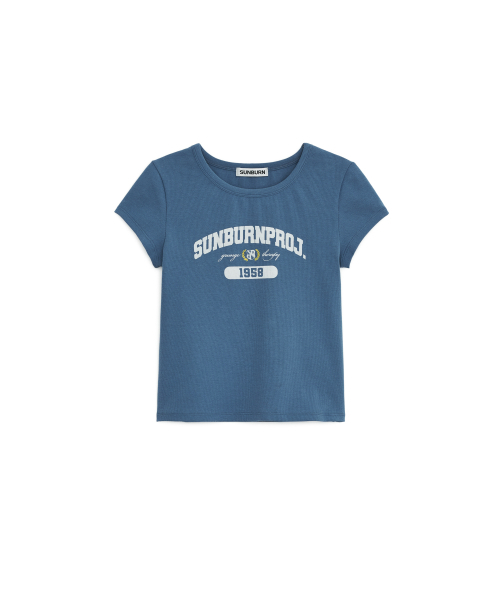 SUNBURNPROJECT(サンバーンプロジェクト)の「SUNBURN LOGO CAP SLEEVE T-SHIRT, BLUE(Tシャツ/カットソー・レディース・その他・SMALL/MEDIUM)」の2枚目の写真