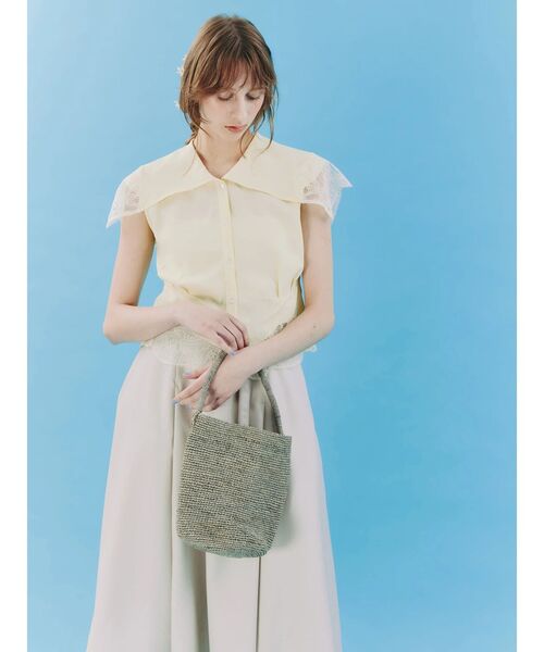 TONAL(トーナル)の「ハイウエスト細リボンフレアスカート(スカート・レディース・ピンク/ベージュ/モカ/ネイビー・MEDIUM/SMALL)」の11枚目の写真