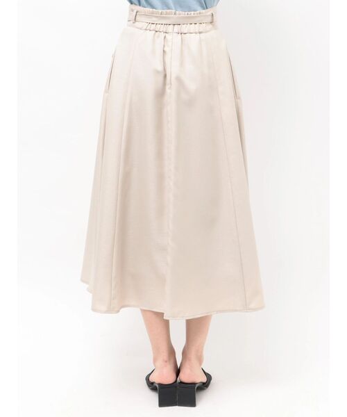 TONAL(トーナル)の「ハイウエスト細リボンフレアスカート(スカート・レディース・ピンク/ベージュ/モカ/ネイビー・MEDIUM/SMALL)」の20枚目の写真