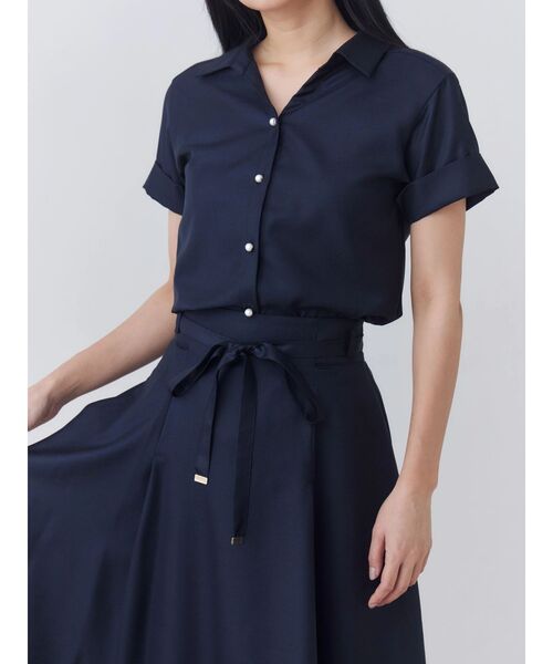TONAL(トーナル)の「ハイウエスト細リボンフレアスカート(スカート・レディース・ピンク/ベージュ/モカ/ネイビー・MEDIUM/SMALL)」の21枚目の写真