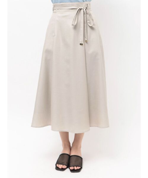 TONAL(トーナル)の「ハイウエスト細リボンフレアスカート(スカート・レディース・ピンク/ベージュ/モカ/ネイビー・MEDIUM/SMALL)」の20枚目の写真