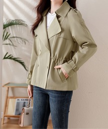 AMAJI（アマジ）の「美シルエットショートトレンチ（トレンチコート）」