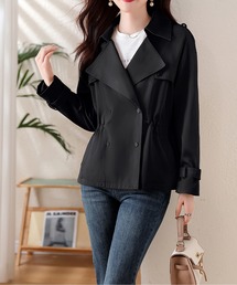 AMAJI（アマジ）の「美シルエットショートトレンチ（トレンチコート）」