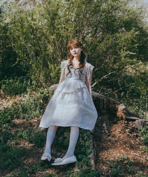 idem(イデム)の「frill fairy onepiece / ふくれジャガードキャミワンピース(ワンピース・レディース・ホワイト/ブルー・FREE)」の20枚目の写真
