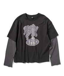 SUPERSUB（スーパーサブ）の「1997ストライプ長袖Tシャツ - チャコール/ブラック（Tシャツ/カットソー）」