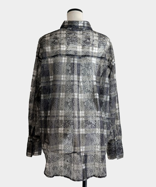 Marient（マリエント）の「レースチェックシアーSH（シャツ/ブラウス・レディース・ブラック/ホワイト・FREE）」の16枚目の写真