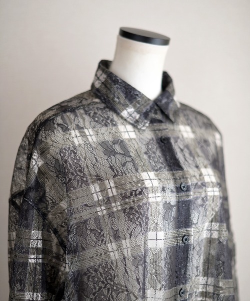 Marient（マリエント）の「レースチェックシアーSH（シャツ/ブラウス・レディース・ブラック/ホワイト・FREE）」の17枚目の写真