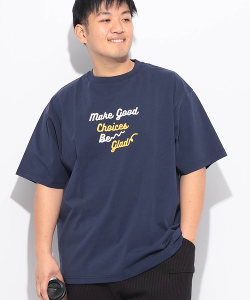 B&T CLUB(ビーティークラブ)の「Tシャツ 半袖 メンズ 大きいサイズ ヒヤテック USAコットン ハートプリント クルーネック B&T CLUB (ビーアンドティークラブ)(Tシャツ/カットソー・メンズ・オレンジ/ネイビー/ブラック/ホワイト・X3(6L~7L)/X2(4L~5L)/X1(3L~4L)/X4(8L~9L))」の3枚目の写真