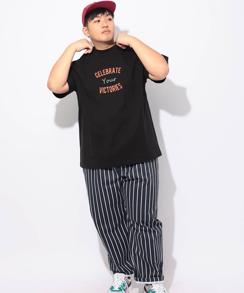 B&T CLUB(ビーティークラブ)の「Tシャツ 半袖 メンズ 大きいサイズ ヒヤテック USAコットン ハートプリント クルーネック B&T CLUB (ビーアンドティークラブ)(Tシャツ/カットソー・メンズ・オレンジ/ネイビー/ブラック/ホワイト・X3(6L~7L)/X2(4L~5L)/X1(3L~4L)/X4(8L~9L))」の5枚目の写真