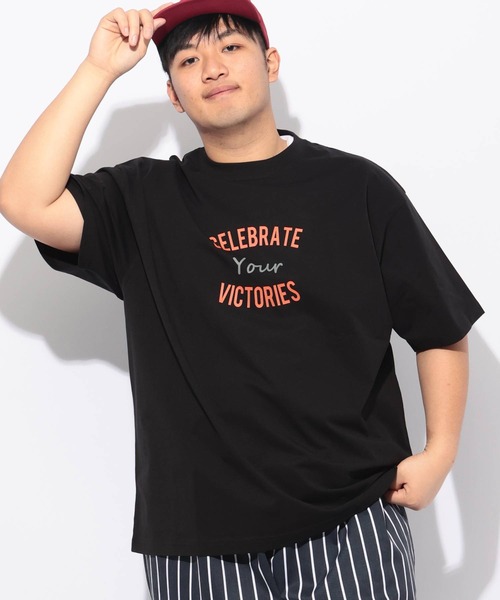 B&T CLUB(ビーティークラブ)の「Tシャツ 半袖 メンズ 大きいサイズ ヒヤテック USAコットン ハートプリント クルーネック B&T CLUB (ビーアンドティークラブ)(Tシャツ/カットソー・メンズ・オレンジ/ネイビー/ブラック/ホワイト・X3(6L~7L)/X2(4L~5L)/X1(3L~4L)/X4(8L~9L))」の6枚目の写真