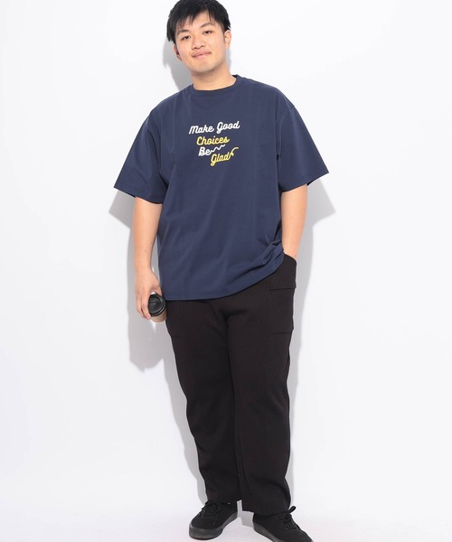 B&T CLUB(ビーティークラブ)の「Tシャツ 半袖 メンズ 大きいサイズ ヒヤテック USAコットン ハートプリント クルーネック B&T CLUB (ビーアンドティークラブ)(Tシャツ/カットソー・メンズ・オレンジ/ネイビー/ブラック/ホワイト・X3(6L~7L)/X2(4L~5L)/X1(3L~4L)/X4(8L~9L))」の11枚目の写真