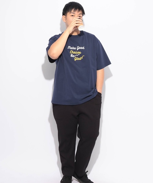 B&T CLUB(ビーティークラブ)の「Tシャツ 半袖 メンズ 大きいサイズ ヒヤテック USAコットン ハートプリント クルーネック B&T CLUB (ビーアンドティークラブ)(Tシャツ/カットソー・メンズ・オレンジ/ネイビー/ブラック/ホワイト・X3(6L~7L)/X2(4L~5L)/X1(3L~4L)/X4(8L~9L))」の12枚目の写真