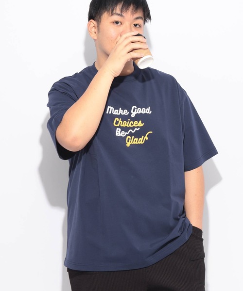 B&T CLUB(ビーティークラブ)の「Tシャツ 半袖 メンズ 大きいサイズ ヒヤテック USAコットン ハートプリント クルーネック B&T CLUB (ビーアンドティークラブ)(Tシャツ/カットソー・メンズ・オレンジ/ネイビー/ブラック/ホワイト・X3(6L~7L)/X2(4L~5L)/X1(3L~4L)/X4(8L~9L))」の9枚目の写真