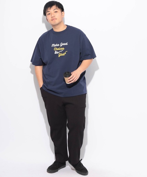 B&T CLUB(ビーティークラブ)の「Tシャツ 半袖 メンズ 大きいサイズ ヒヤテック USAコットン ハートプリント クルーネック B&T CLUB (ビーアンドティークラブ)(Tシャツ/カットソー・メンズ・オレンジ/ネイビー/ブラック/ホワイト・X3(6L~7L)/X2(4L~5L)/X1(3L~4L)/X4(8L~9L))」の14枚目の写真