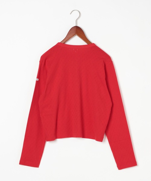 ORCIVAL(オーシバル)の「【ORCIVAL(オーシバル)】クル-ネックメッシュカーディガン(Tシャツ/カットソー・レディース・ブラック/レッド・FREE)」の3枚目の写真