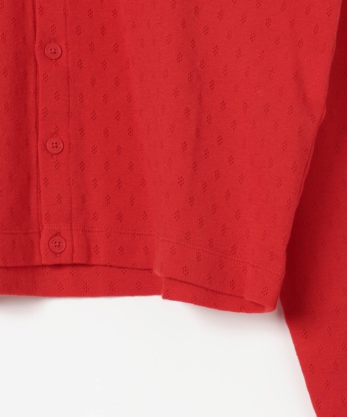 ORCIVAL(オーシバル)の「【ORCIVAL(オーシバル)】クル-ネックメッシュカーディガン(Tシャツ/カットソー・レディース・ブラック/レッド・FREE)」の8枚目の写真