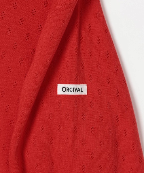 ORCIVAL(オーシバル)の「【ORCIVAL(オーシバル)】クル-ネックメッシュカーディガン(Tシャツ/カットソー・レディース・ブラック/レッド・FREE)」の9枚目の写真