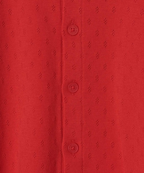 ORCIVAL(オーシバル)の「【ORCIVAL(オーシバル)】クル-ネックメッシュカーディガン(Tシャツ/カットソー・レディース・ブラック/レッド・FREE)」の10枚目の写真