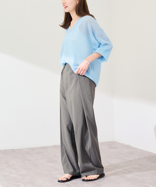 FRAMeWORK（フレームワーク）の「撥水強撚PEアジャストパンツ（スラックス・レディース・チャコールグレー/ネイビー・38/36/40）」の18枚目の写真