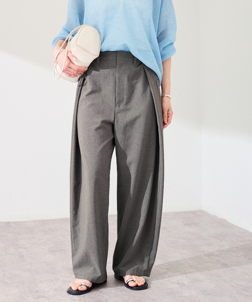 FRAMeWORK（フレームワーク）の「撥水強撚PEアジャストパンツ（スラックス・レディース・チャコールグレー/ネイビー・38/36/40）」の20枚目の写真