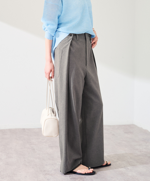 FRAMeWORK（フレームワーク）の「撥水強撚PEアジャストパンツ（スラックス・レディース・チャコールグレー/ネイビー・38/36/40）」の22枚目の写真