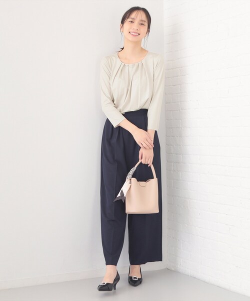 index(インデックス)の「タックビジュー7分袖トップス【洗濯機可】(Tシャツ/カットソー・レディース・ナチュラル/オフホワイト/ピンク・42/40/38/36)」の10枚目の写真