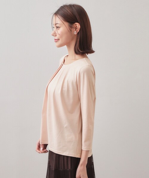 index(インデックス)の「タックビジュー7分袖トップス【洗濯機可】(Tシャツ/カットソー・レディース・ナチュラル/オフホワイト/ピンク・42/40/38/36)」の17枚目の写真