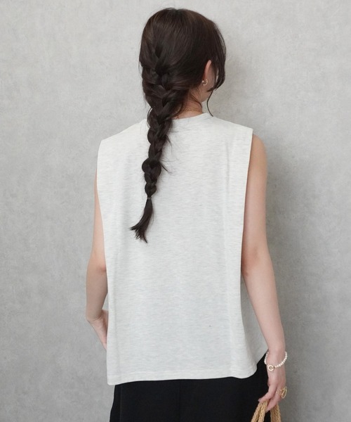 SELECT LEVERY(セレクトリベリー)の「ショルダータックスリーブTシャツ(Tシャツ/カットソー・レディース・ブラック/オートミール/オフホワイト・MEDIUM)」の12枚目の写真