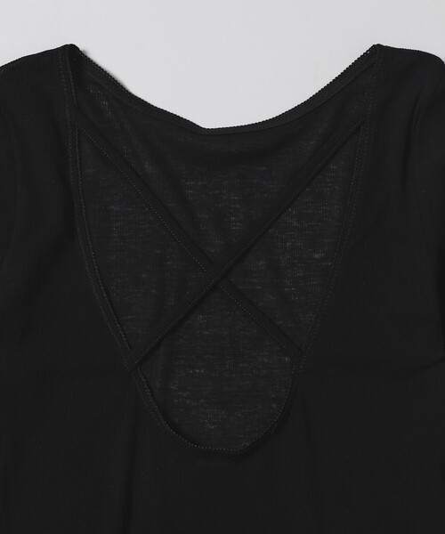 Firsthand(ファーストハンド)の「NOHRA/ノーラ Cotton rib long sleeve top / N26SS-C07 / バックオープン コットンリブ ロングスリーブ Tシャツ(Tシャツ/カットソー・レディース・ホワイト/ブラック・MEDIUM)」の18枚目の写真