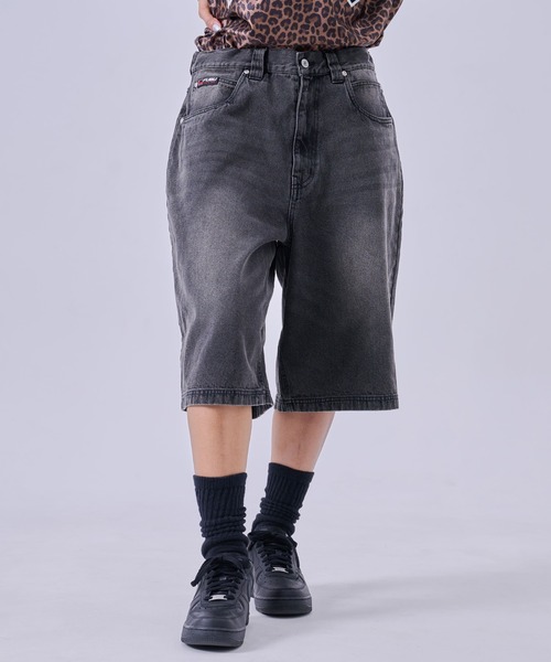 00s Fubu バギー デニムショートパンツ W38 Y2K セール】FUBU フブ ブランド Denim Buggy Shorts/デニムバギーショーツ