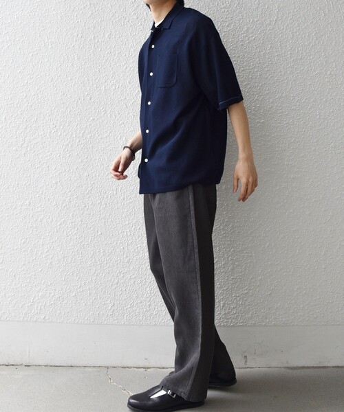 SHIPS any（シップス エニィ）の「SHIPS any: ライト メッシュ デニム 1タック リラックス パンツ (セットアップ対応)◆（デニムパンツ・メンズ・ネイビー/ブルー/チャコールグレー・MEDIUM/LARGE）」の5枚目の写真