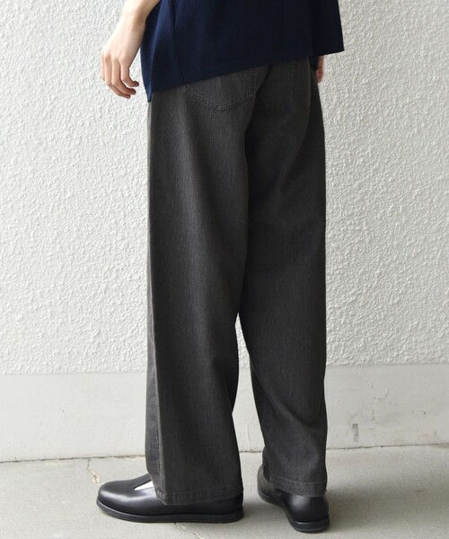 SHIPS any（シップス エニィ）の「SHIPS any: ライト メッシュ デニム 1タック リラックス パンツ (セットアップ対応)◆（デニムパンツ・メンズ・ネイビー/ブルー/チャコールグレー・MEDIUM/LARGE）」の8枚目の写真