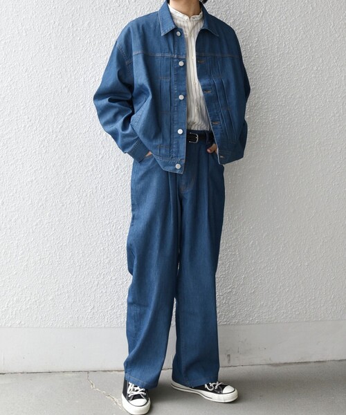 SHIPS any（シップス エニィ）の「SHIPS any: ライト メッシュ デニム 1タック リラックス パンツ (セットアップ対応)◆（デニムパンツ・メンズ・ネイビー/ブルー/チャコールグレー・MEDIUM/LARGE）」の11枚目の写真