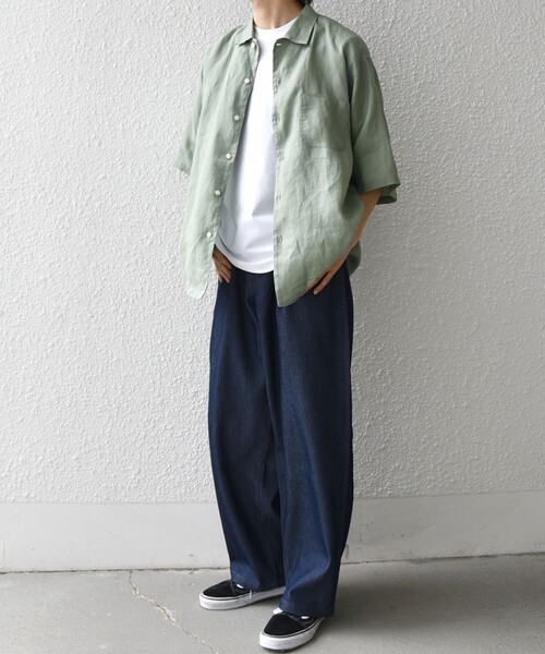 SHIPS any（シップス エニィ）の「SHIPS any: ライト メッシュ デニム 1タック リラックス パンツ (セットアップ対応)◆（デニムパンツ・メンズ・ネイビー/ブルー/チャコールグレー・MEDIUM/LARGE）」の15枚目の写真