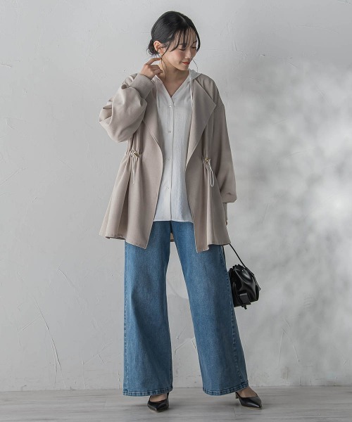 Droite lautreamont（ドロワットロートレアモン）の「タンブラーオックスドロストジャケット（その他アウター・レディース・ベージュ/チャコールグレー・M/S）」の11枚目の写真