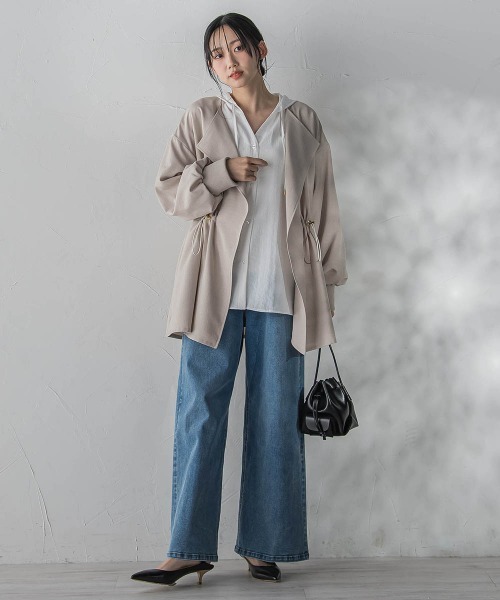 Droite lautreamont（ドロワットロートレアモン）の「タンブラーオックスドロストジャケット（その他アウター・レディース・ベージュ/チャコールグレー・M/S）」の12枚目の写真