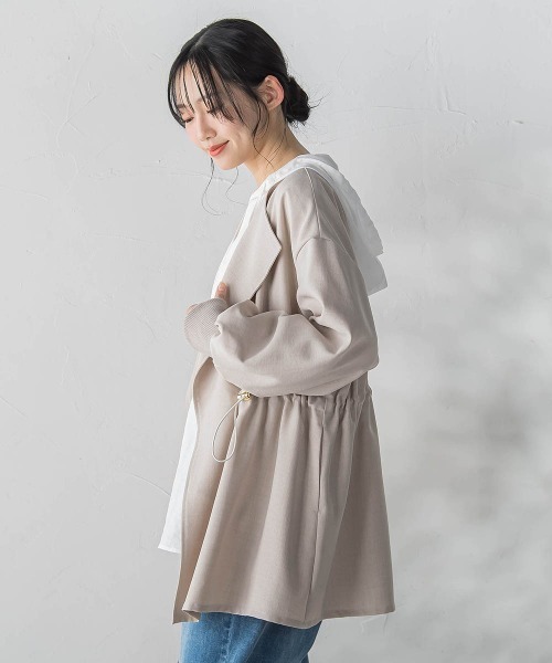 Droite lautreamont（ドロワットロートレアモン）の「タンブラーオックスドロストジャケット（その他アウター・レディース・ベージュ/チャコールグレー・M/S）」の4枚目の写真