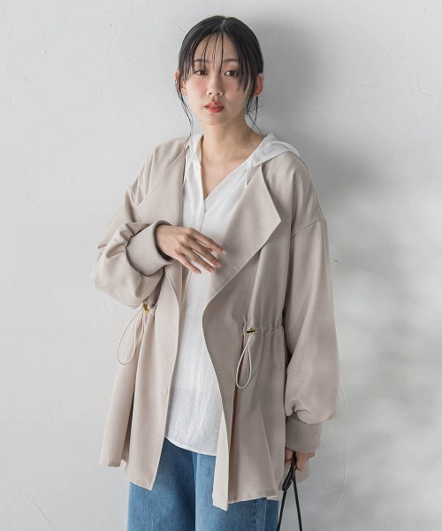 Droite lautreamont（ドロワットロートレアモン）の「タンブラーオックスドロストジャケット（その他アウター・レディース・ベージュ/チャコールグレー・M/S）」の3枚目の写真