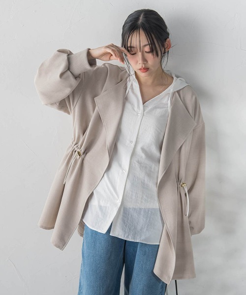 Droite lautreamont（ドロワットロートレアモン）の「タンブラーオックスドロストジャケット（その他アウター・レディース・ベージュ/チャコールグレー・M/S）」の6枚目の写真